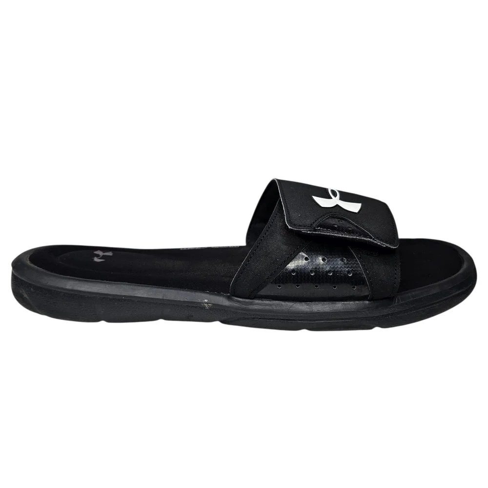 Under Armour Ignite VI Mens 13 Black Slide Sandals Athletic 3022711-001